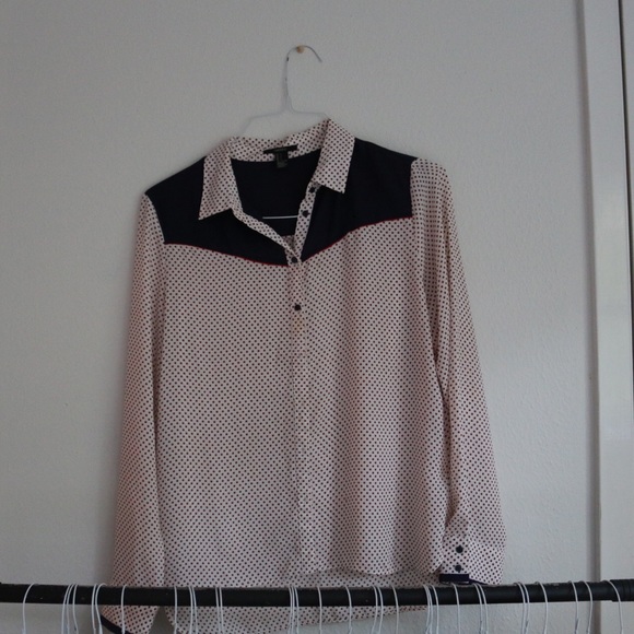 blouse with small polka dots