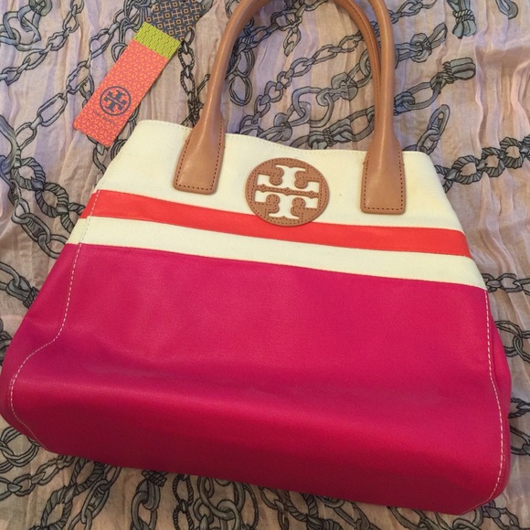 Tory Burch dipped mini beach tote purse