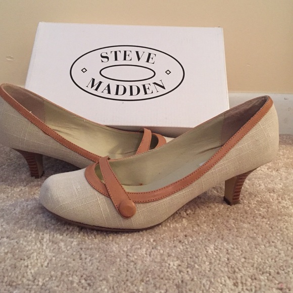 Steve Madden vyceroy natural linen heels!