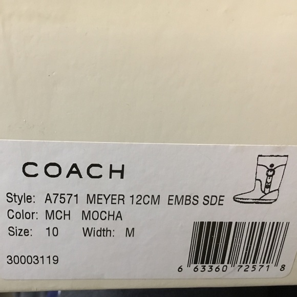Coach Boots, Brown, Size 10, Style: Meyer - Picture 4 of 4