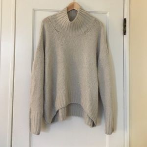 H&M chunky cozy slouchy mock neck hi-lo sweater