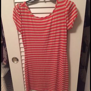 Coral striped dress from Francesca's size Small