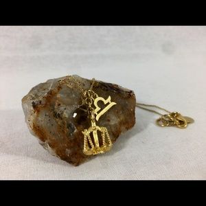 ♎️David Aubrey 18kMatte Gold Plated Libra Necklace