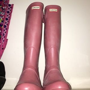 pink hunter rain boots