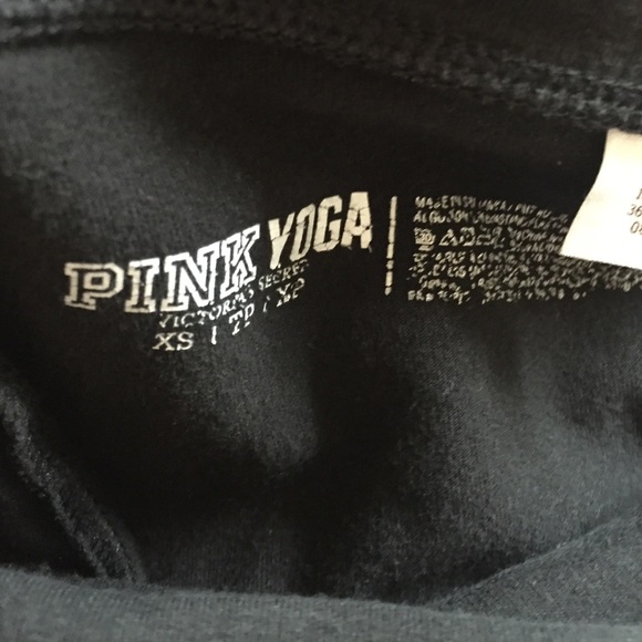 PINK Victorias Secret blck yoga pant w/gold letter - Picture 3 of 4