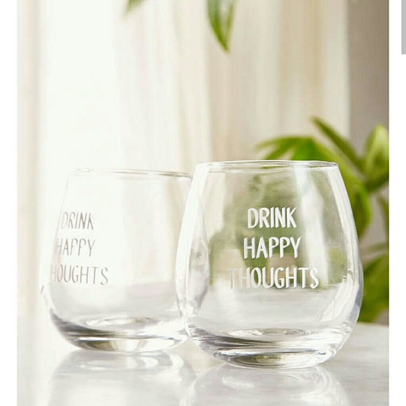 🎉Sale! Drink Happy Thoughts stemless wine glasses - Picture 4 of 4