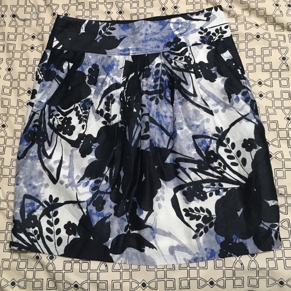Blue watercolor Ann Taylor pencil skirt