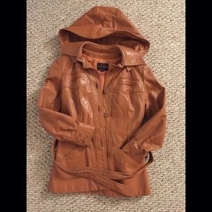Leather brown jacket/coat