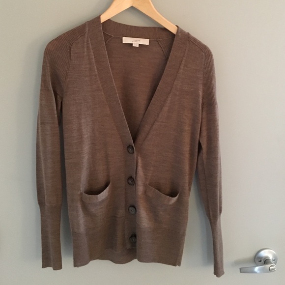 LOFT brown cardigan size XS