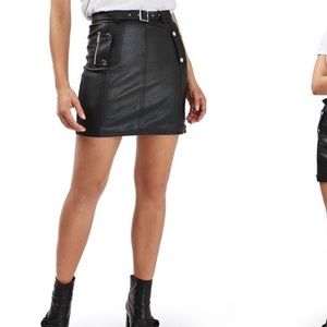 Topshop Skirts - TopShop Faux Leather Belted Mini Skirt Topshop Skirts - TopShop Faux Leather Belted Mini Skirt