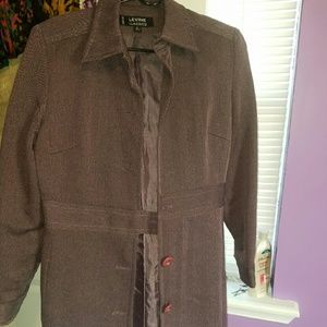 Purple light jacket.