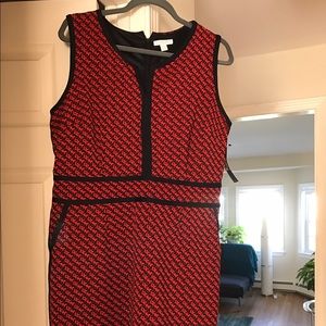 Red patterned dress