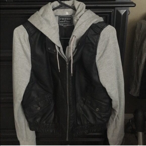 Pleather Sweatshirt Hoodie