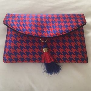 J Crew Houndstooth Jacquard Envelope Clutch
