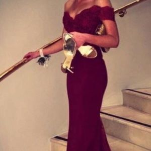 Red Lace Formal Gown