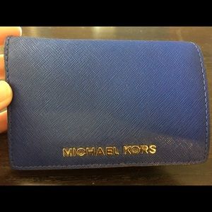 Michael Kors Hard Leather Wallet (Royal Blue)