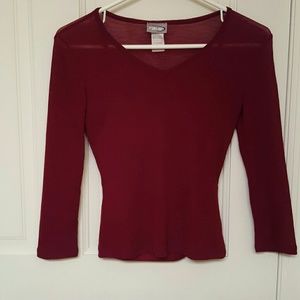 Red see-through top with matching tank top