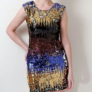 Multicolored Sequin Mini Dress