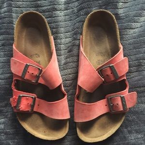Peach Birkinstocks jandals