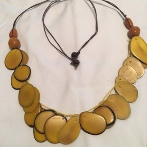 Handmade mustard color necklace