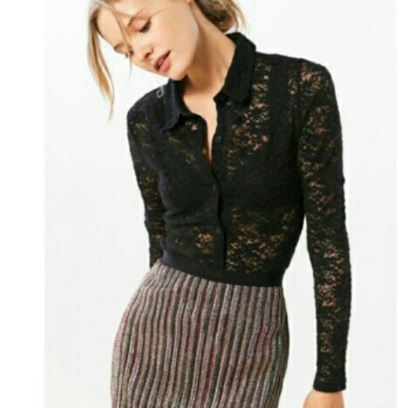 Urban Outfitters Tops - Sale! UO Black lace button down blouse
