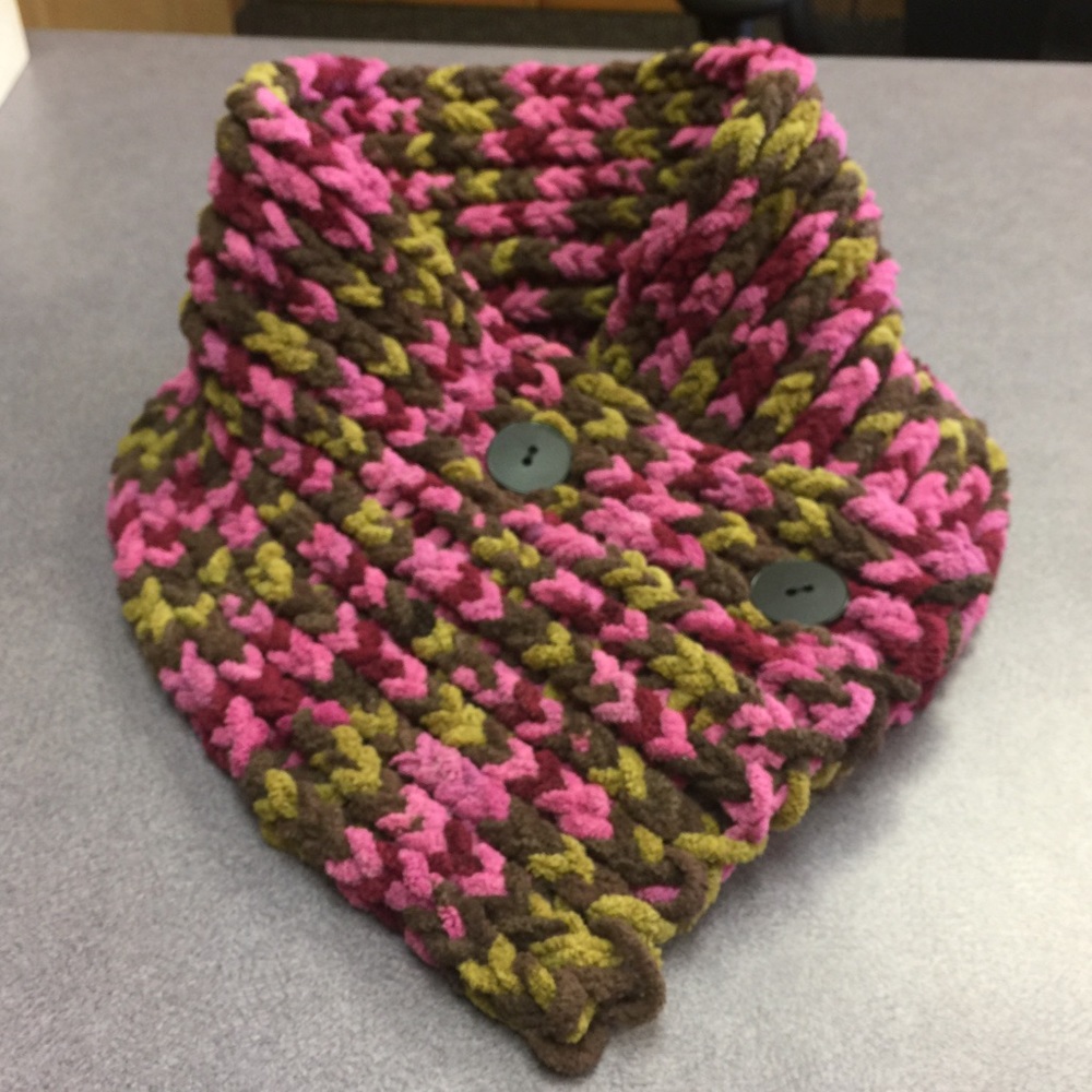 Handmade knitted cowl.