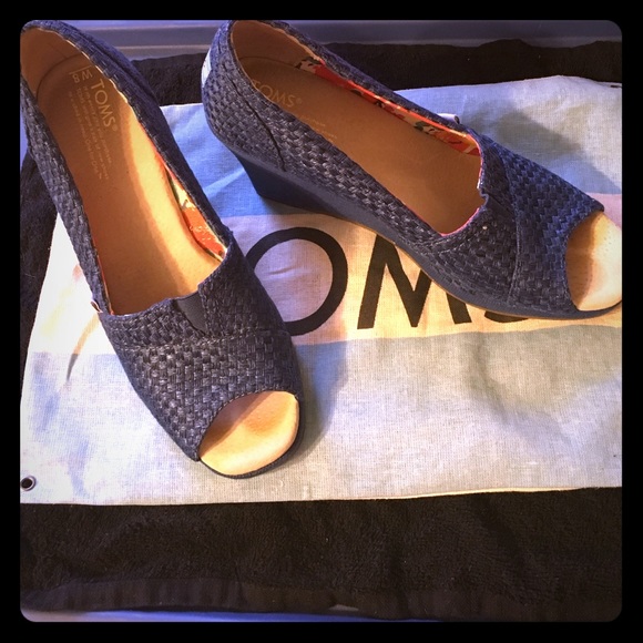 Blue Toms Wedges