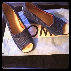Blue Toms Wedges