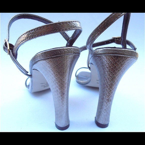 Vintage Metallic Light Brown Strappy High Heels - Picture 3 of 4