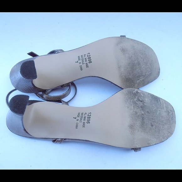 Vintage Metallic Light Brown Strappy High Heels - Picture 4 of 4