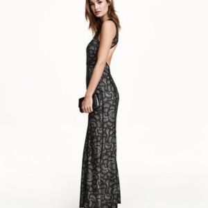 NWTs! H&M Long Black Lace Dress Size 8