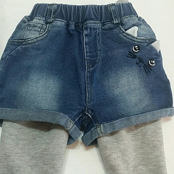 NWOT Denim 2 pc set Kitty Eyes. Size 2T. - Picture 2 of 4