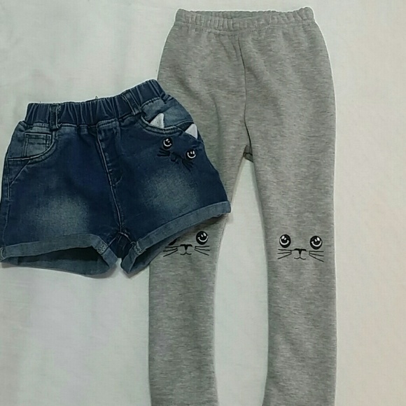 NWOT Denim 2 pc set Kitty Eyes. Size 2T. - Picture 3 of 4
