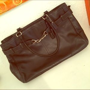 Coach leather attaché bag