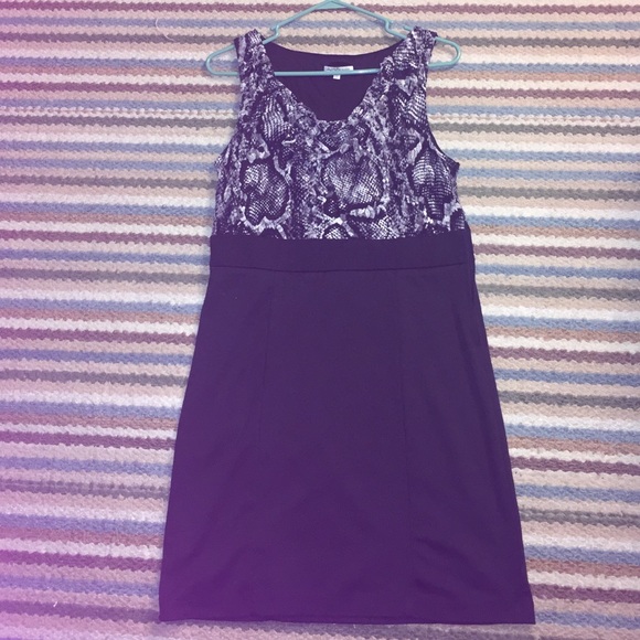 Size 12 black & python lace dress with side zipper