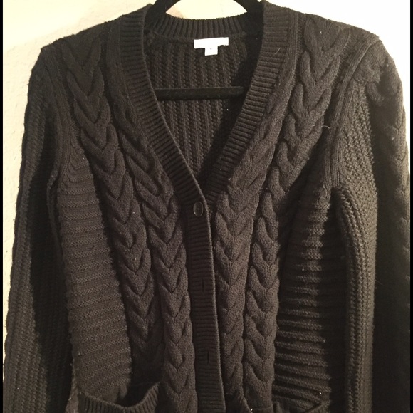 XS GAP black cable knit cardigan