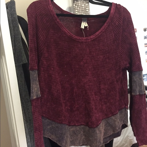 Free People Maroon Thermal