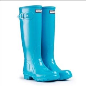 Sky Blue tall hunter boots
