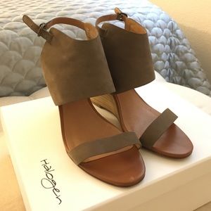 Halogen clarette-Lea sandals in mushroom