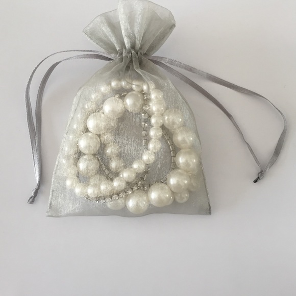 5 Bracelet BUNDLE - Faux Pearl & Diamond Costume