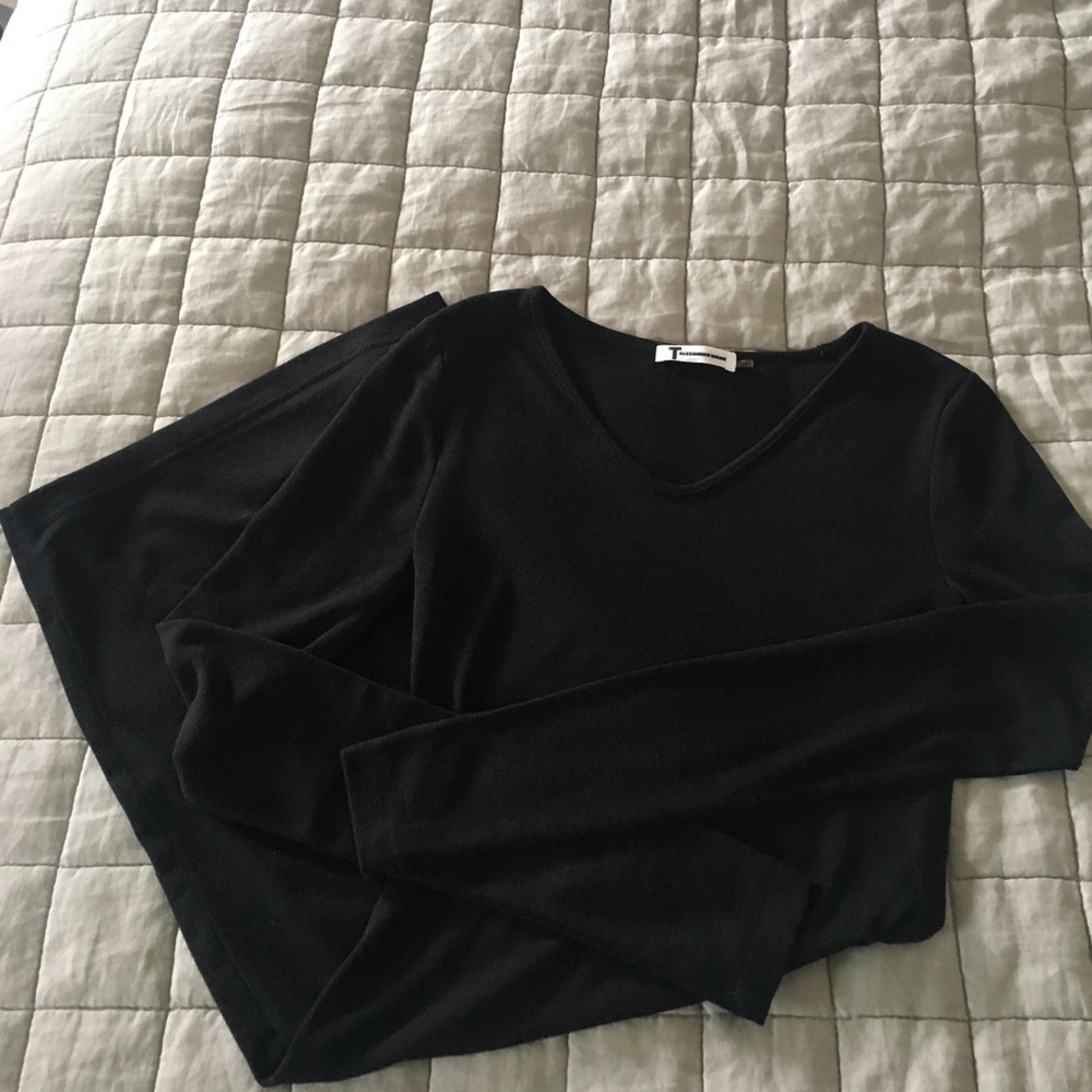T by Alexander Wang long sleeve v-neck dress