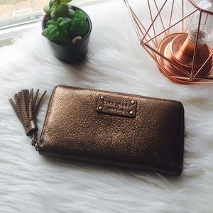Kate Spade Bronze Metallic Continental Wallet