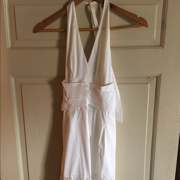 BCBG White formal halter dress