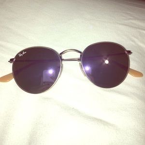 Lilac mirror round ray bans sunglasses