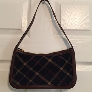 Brooks Brothers Plaid Wool/Leather mini bag
