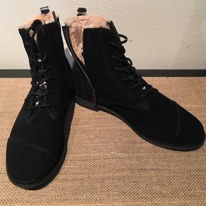 TOMS Black suede boots - NEW!