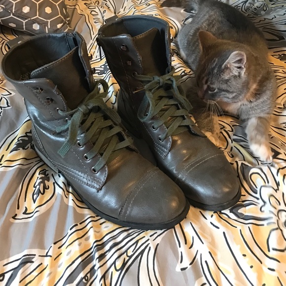 Dark Gray Combat Boots (kitten not included)