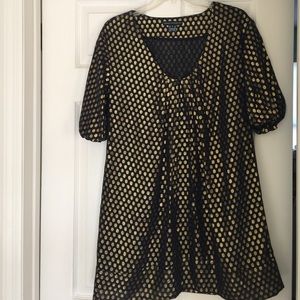 French Connection Navy Blue with Gold Dots Dress