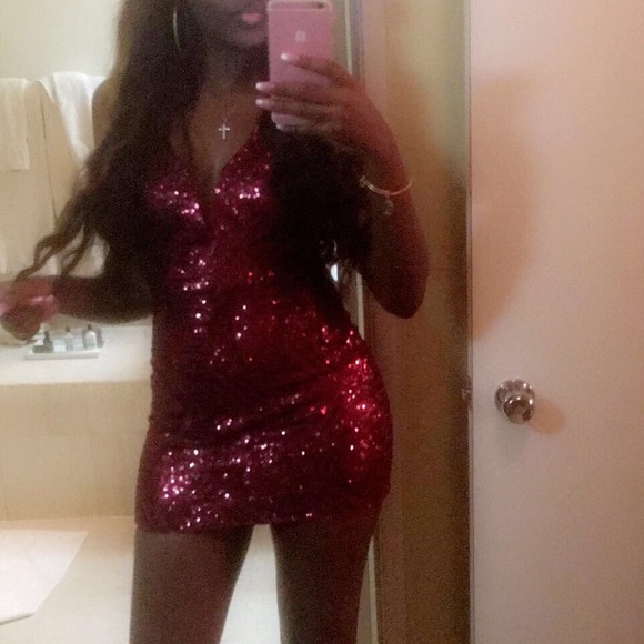 Burgundy sparkle dress