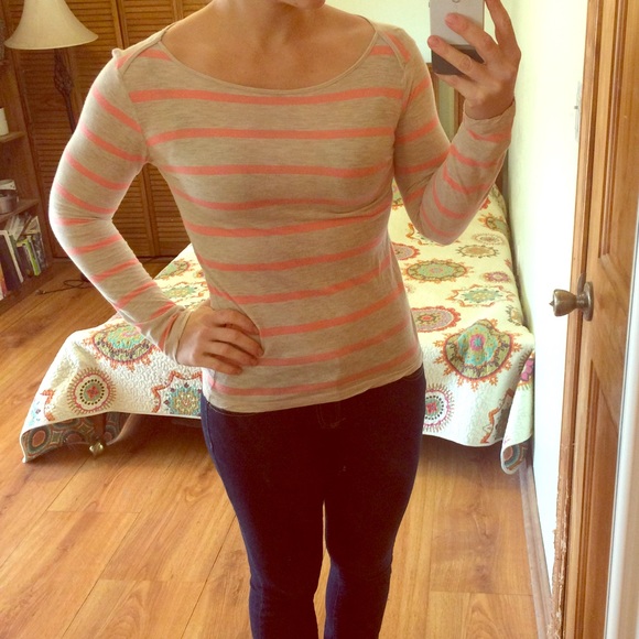 Striped boat neck tee